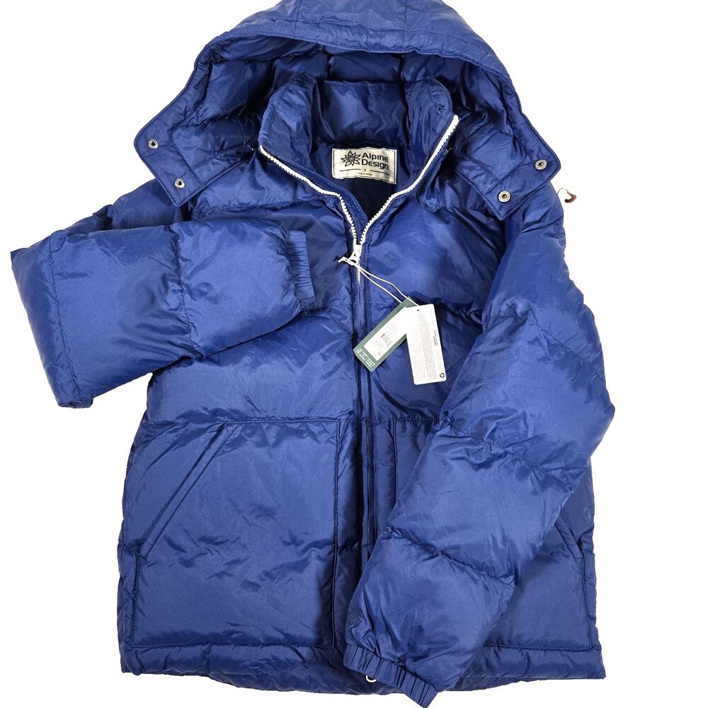 Alpine Design Jacket Men's Small Space Blue Puffer Full Zip Water Repellent New